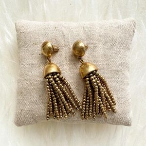 J Crew gold tassel earrings